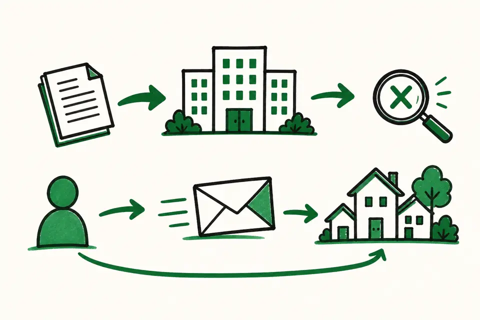 誰が回収するか(会社が回収する場合と任意継続で本人が返す場合)、見つからないときの対応、家族分の扱いを矢印と記号で整理したイメージ図です