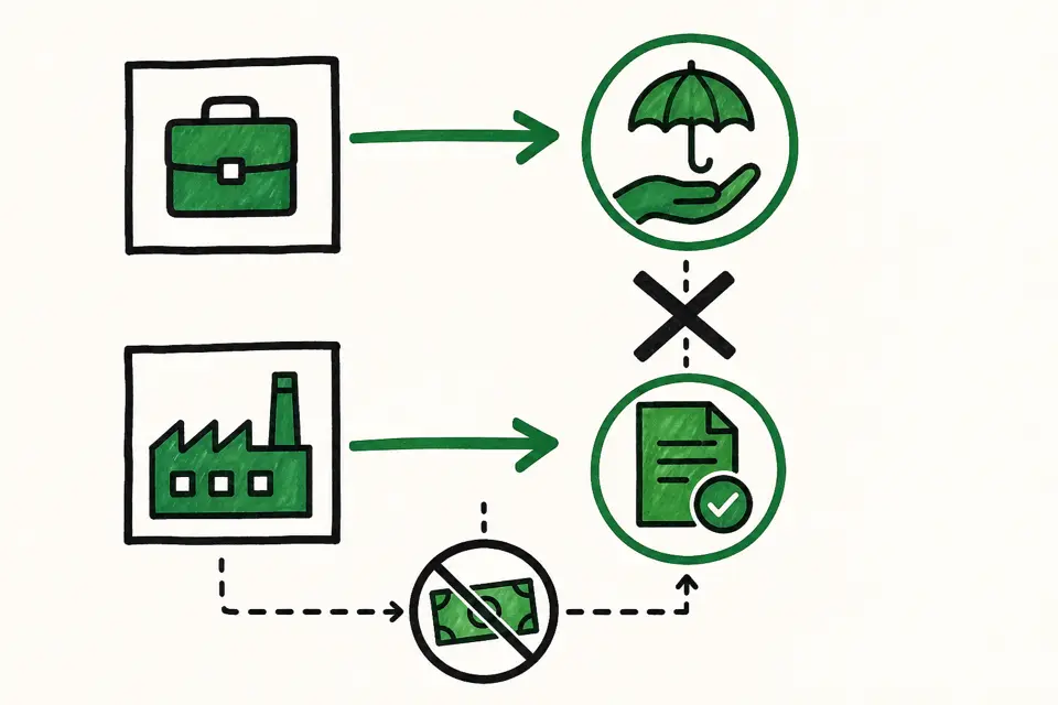 離職して再就職した場合の別の給付と、継続雇用による給付の二つの経路を左右に分けて示し、二つの給付が同時には受けられないことを大きなバツで示し、不正があった場合に給付が止まることを資金の流れが止まるアイコンで表したイメージ図です
